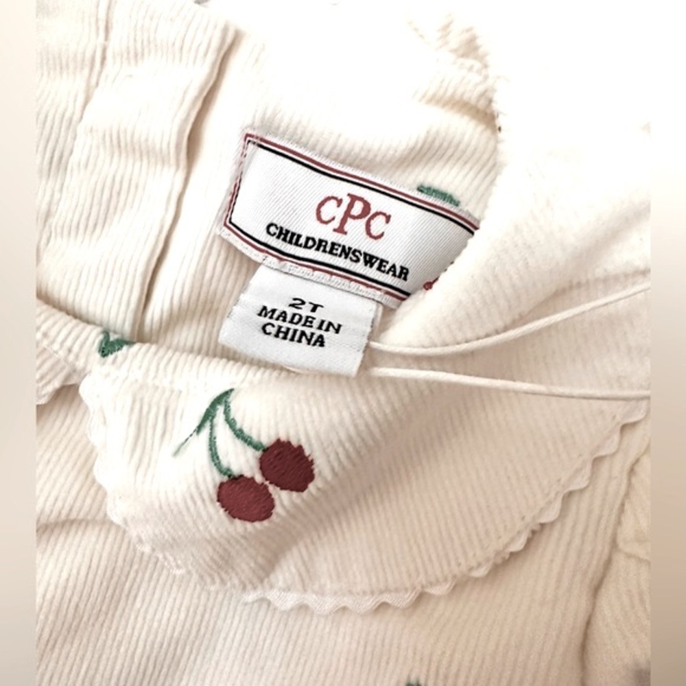 Adorable Juniper Puff Sleeve Bubble, Cannoli Cream w/Cherries, 2T Girl, NWTs - Picture 8 of 9